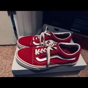 Red old skool vans